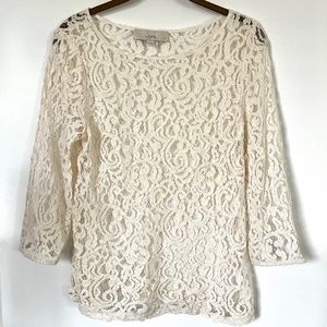 Loft ivory lace top